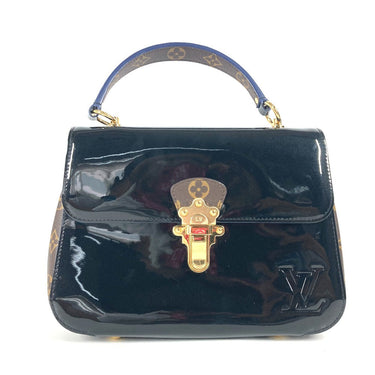 LOUIS VUITTON Handbag M53353 Patent Leather, Monogram Canvas black Monogram Cherry wood PM Women Used Authentic